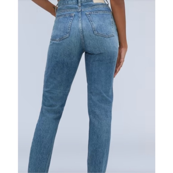 Everlane The 90's Cheeky Buttonfly Denim Jean Med Wash Blue 33 ankle NEW - Picture 2 of 9